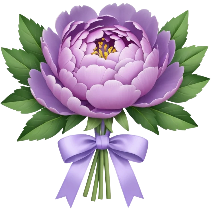 pastel lilac peony bouquet tied with a ribbon emoji