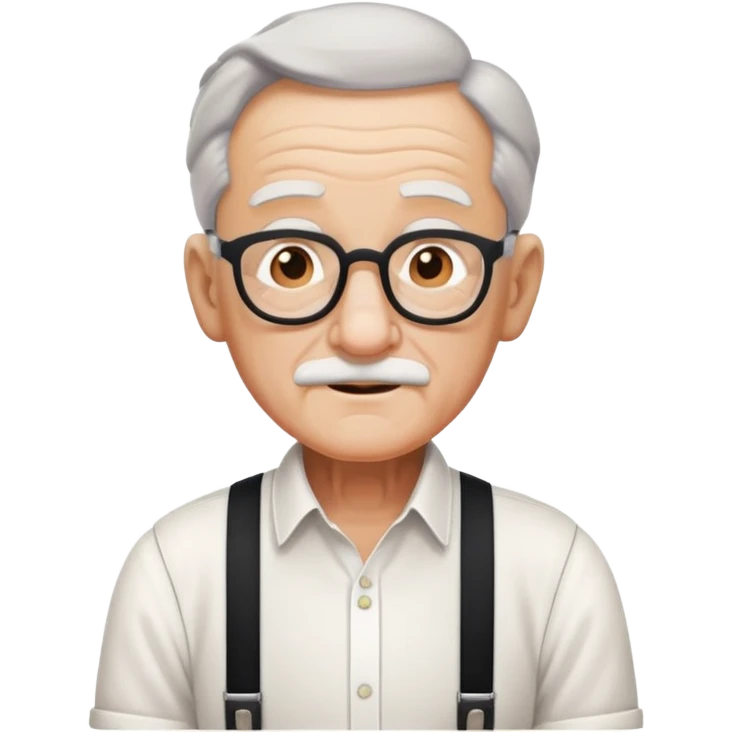 Grandpa Wearing a black suspenders with white shirt emoji