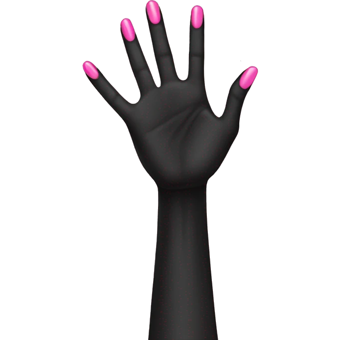black hand with pink nails emoji