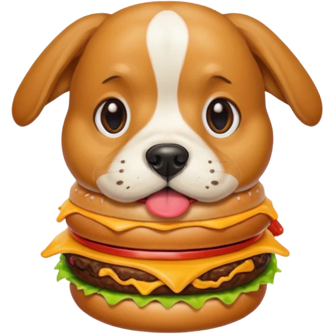 Dog eat Burger  emoji