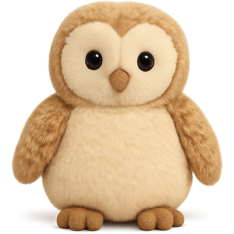 cute barn owl jellycat plushie emoji