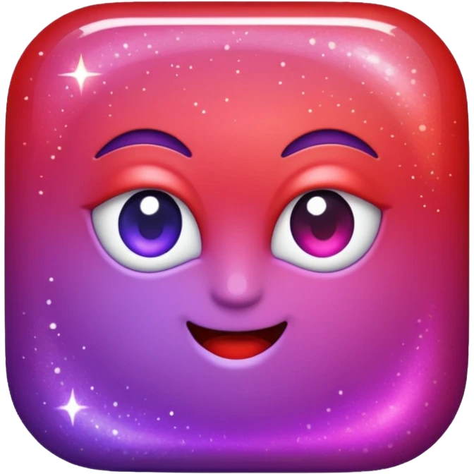 color gradient between red and purple glitter flash emoji