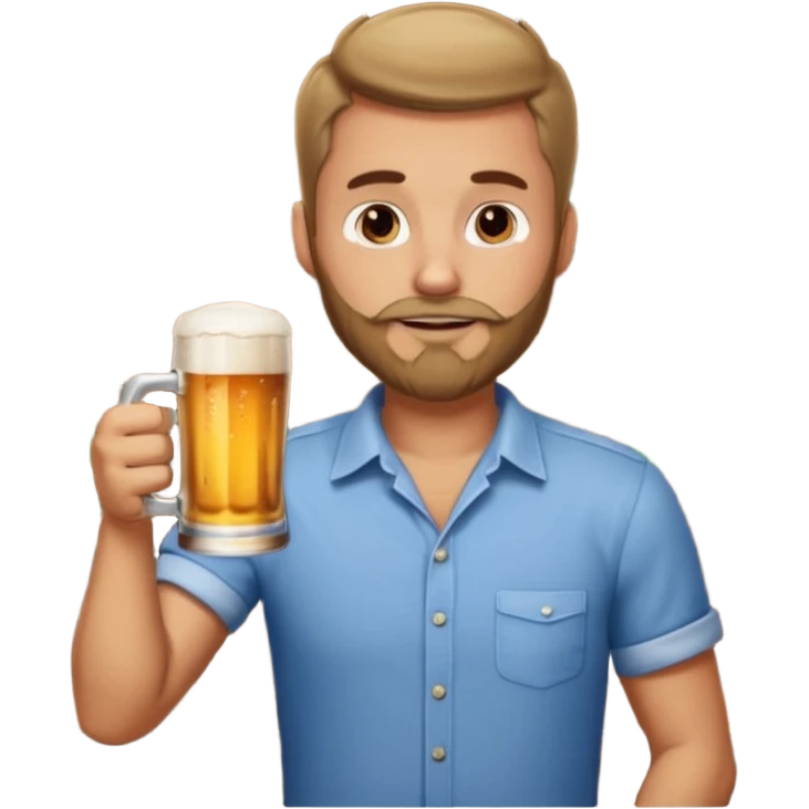 Guy with very short beard at the bar emoji
