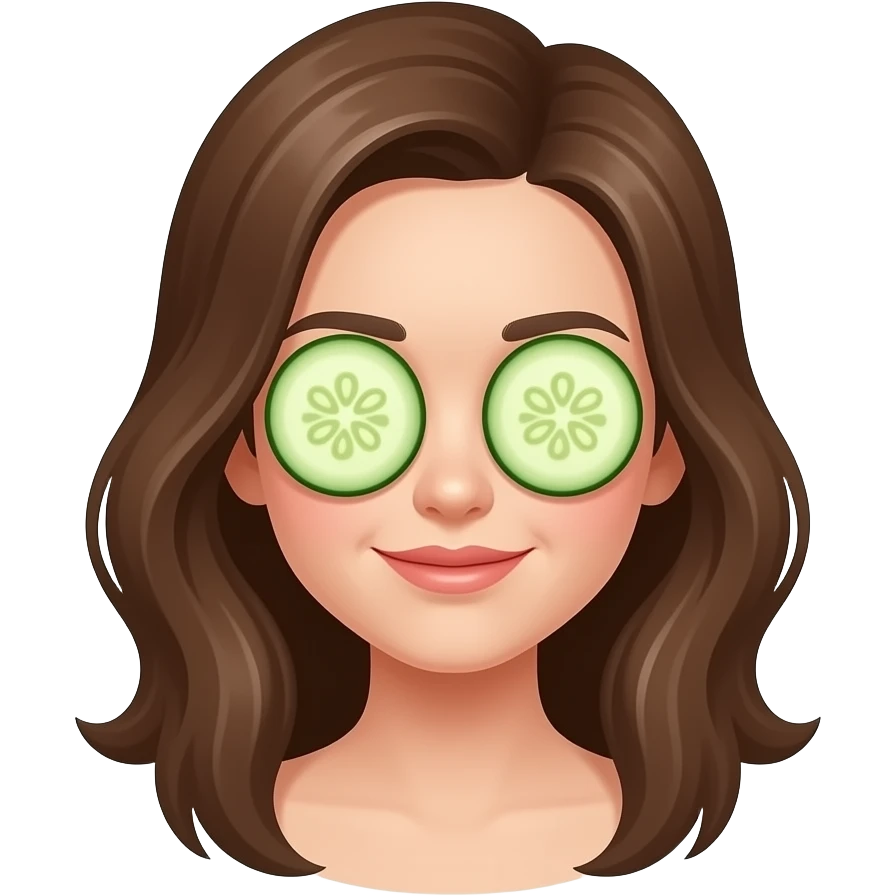 Girl Cucumber on eyes emoji