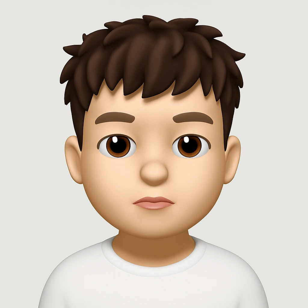 Convert this photo into a 3D emoji in Apple style, closely resembling the original person, with a neutral background. The style should mimic Apple's emoji style but with a 3D emoji appearance, keeping the likeness of the person in the photo. emoji