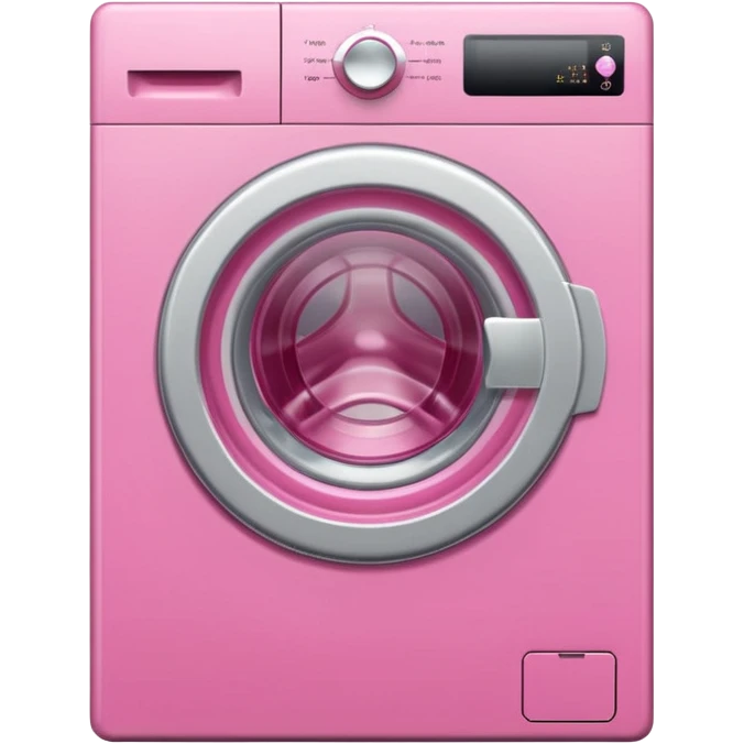 
pink washing machine mid-cycle with clothes tumbling inside emoji