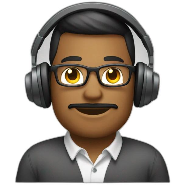 it employee with pc and heafphones emoji