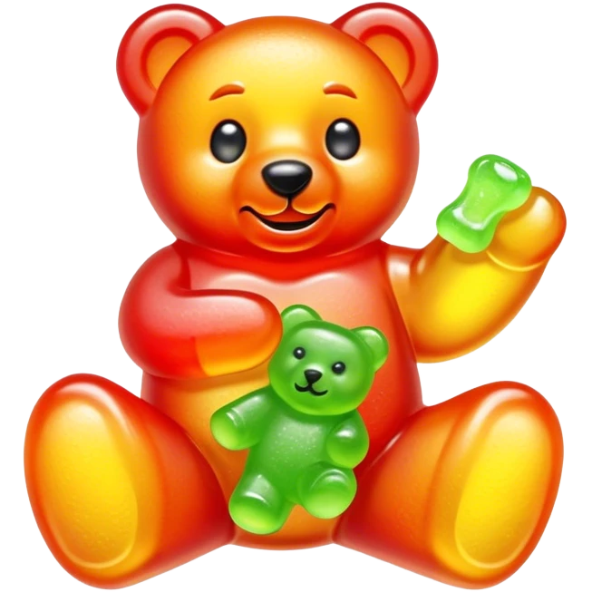 Sour gummi bears with citric acid powder emoji