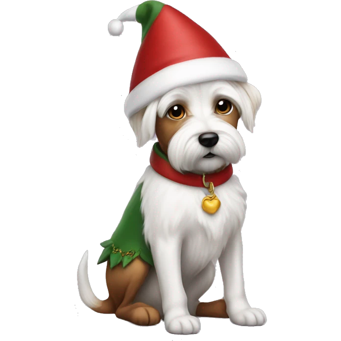 Elf sat on a westie dog emoji