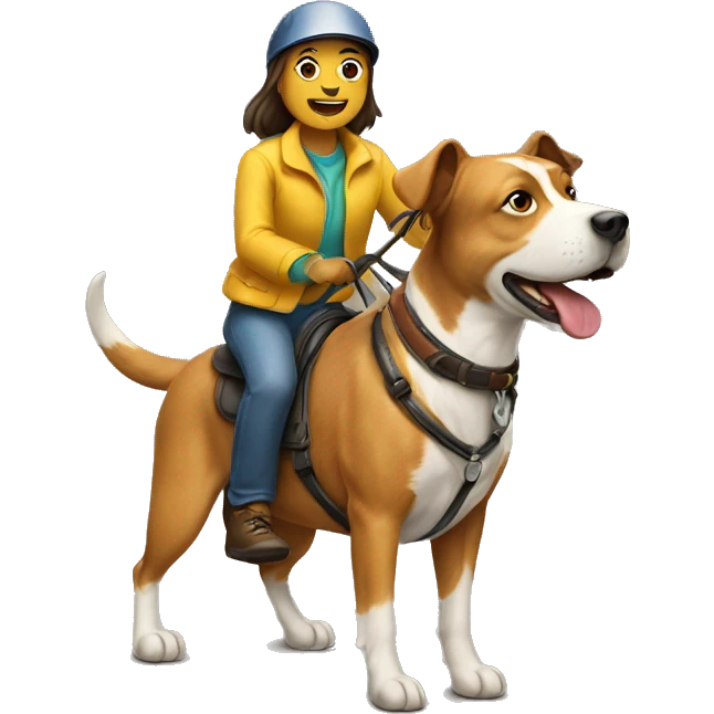 people riding dog emoji
