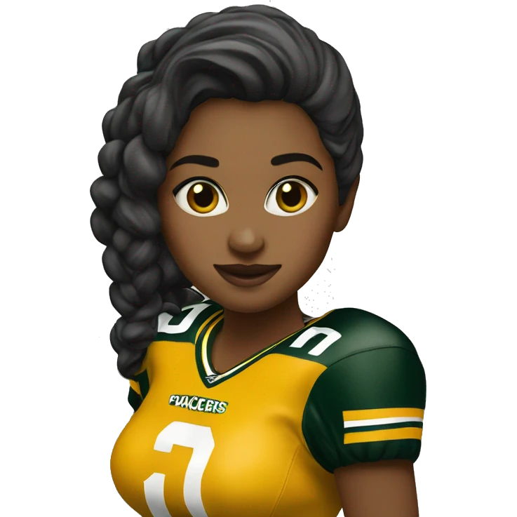 Packers girl in a Cheesehead  emoji