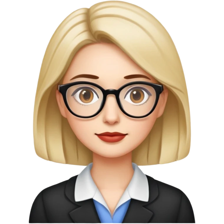 profesora con lentes y lunar en la pera lado izquierdo emoji
