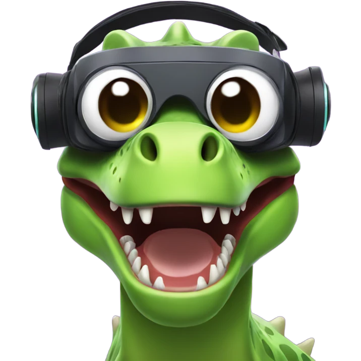 party dino wearing vr headset emoji