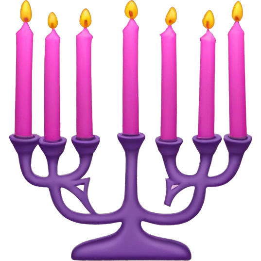 Pink Hanukkah which has 9 total candles emoji