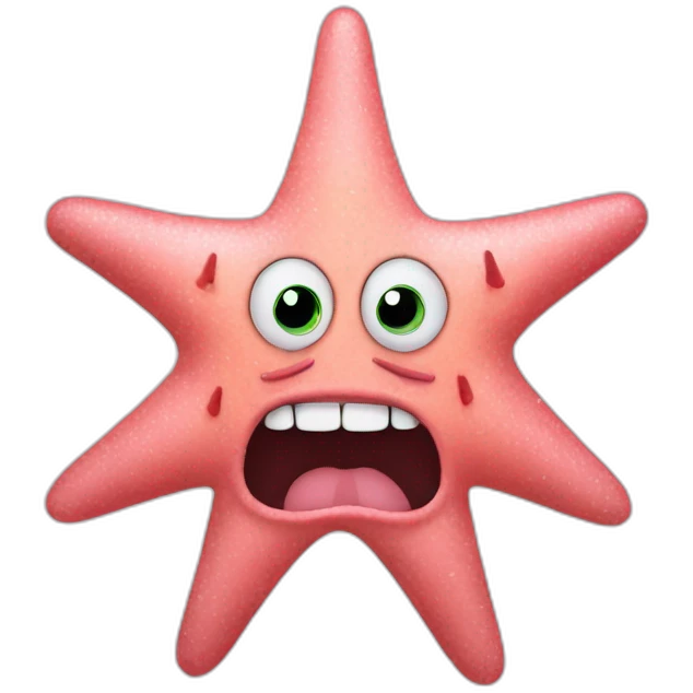 Patrick star with lashes and nails emoji