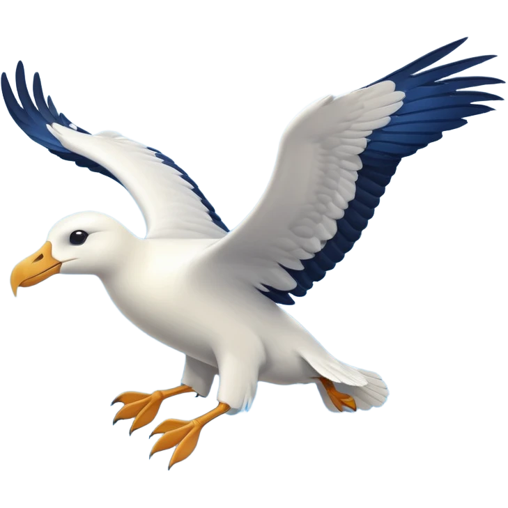 Albatross flying dark blue instead of black wings emoji
