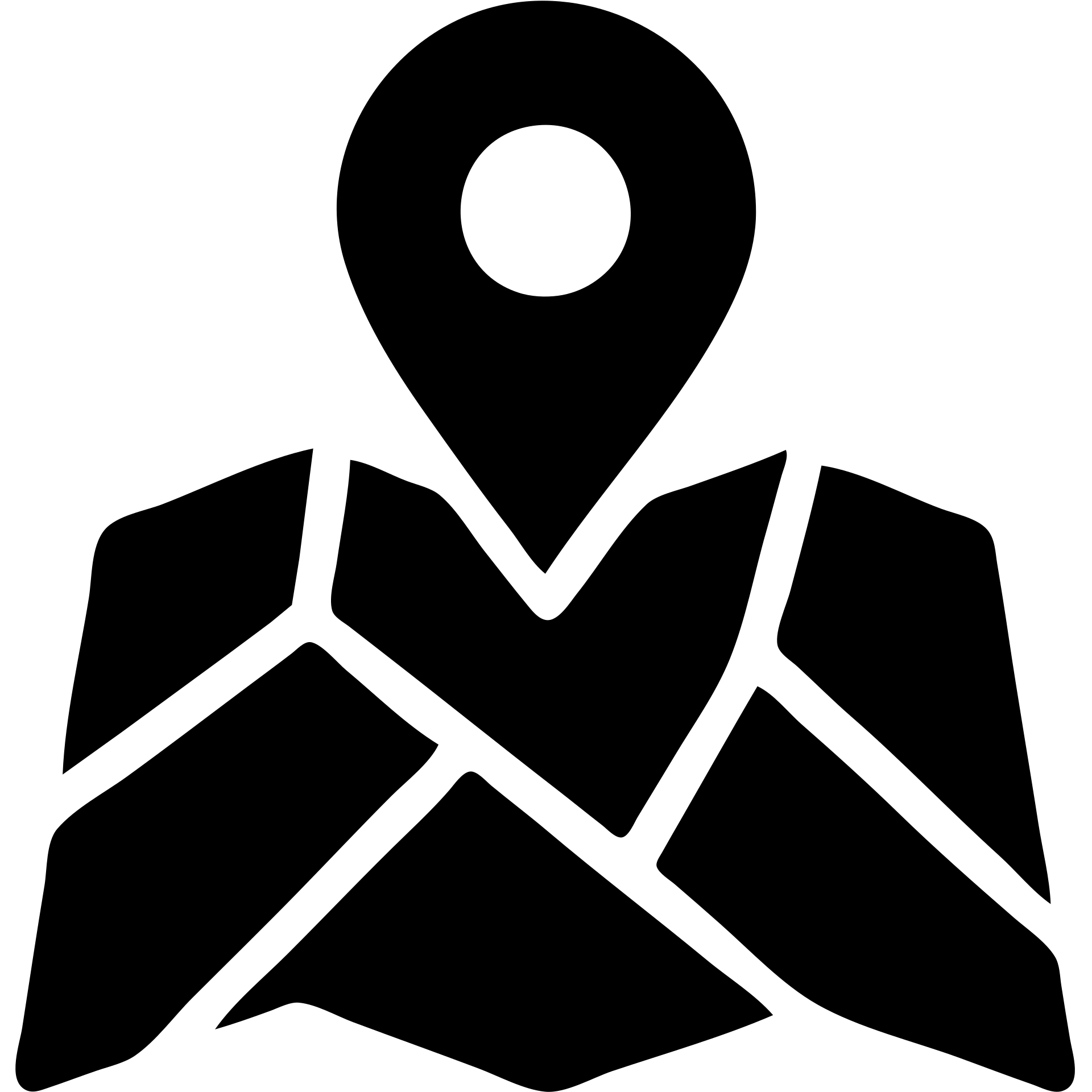 city map icon with a location marker, black filled, urban theme emoji