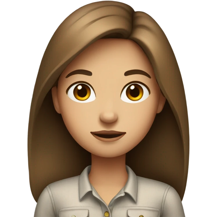 brown-a haired girl in stylish shirt emoji