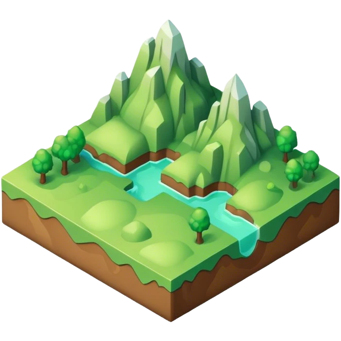 isometric terrain single green tile emoji