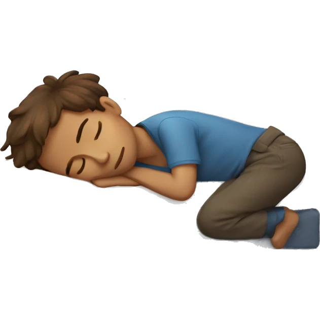 Brown hair boy sleeping emoji