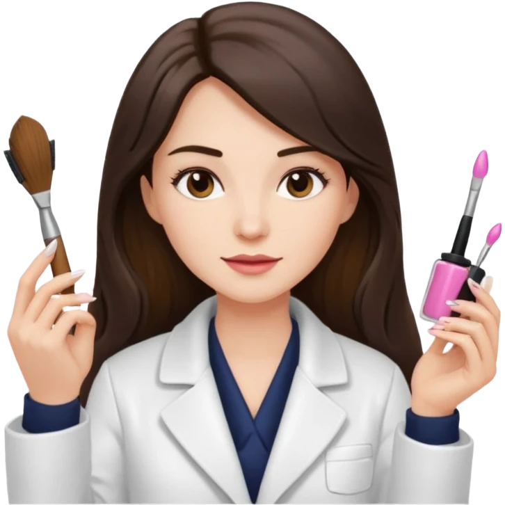 brunette nail artist long haired emoji