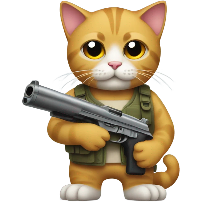 Cat with a gun emoji
