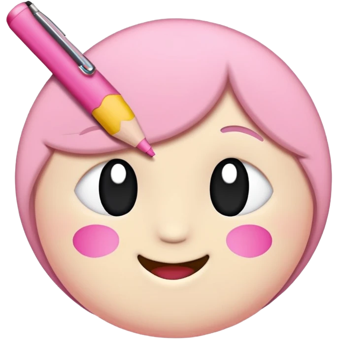 Coloring book with simple line drawings, slightly colored with marker strokes, felt-tip marker beside it, clean flat style, soft colors, emoji-style. emoji
