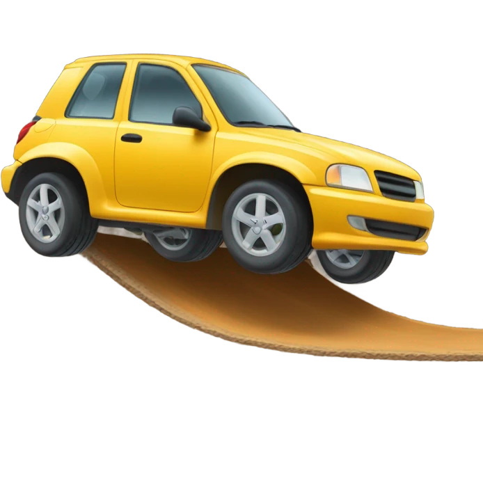 Car sliding down hill emoji