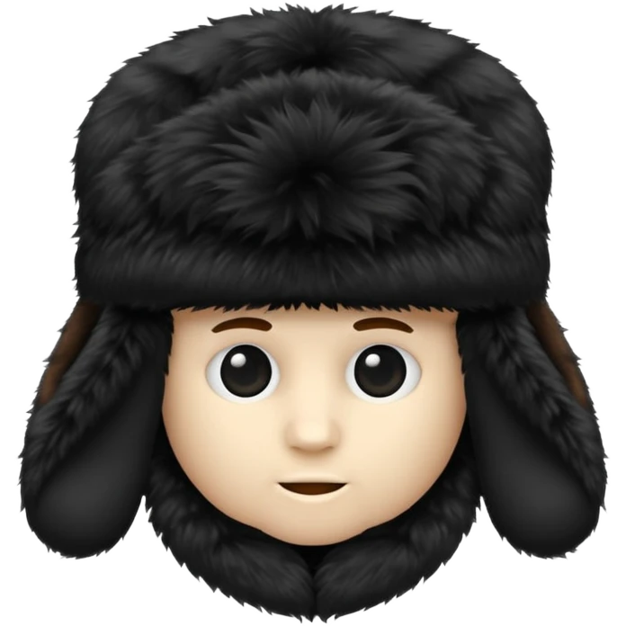 A blank Black ushanka hat emoji