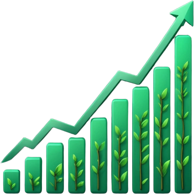 dark green growth graph emoji