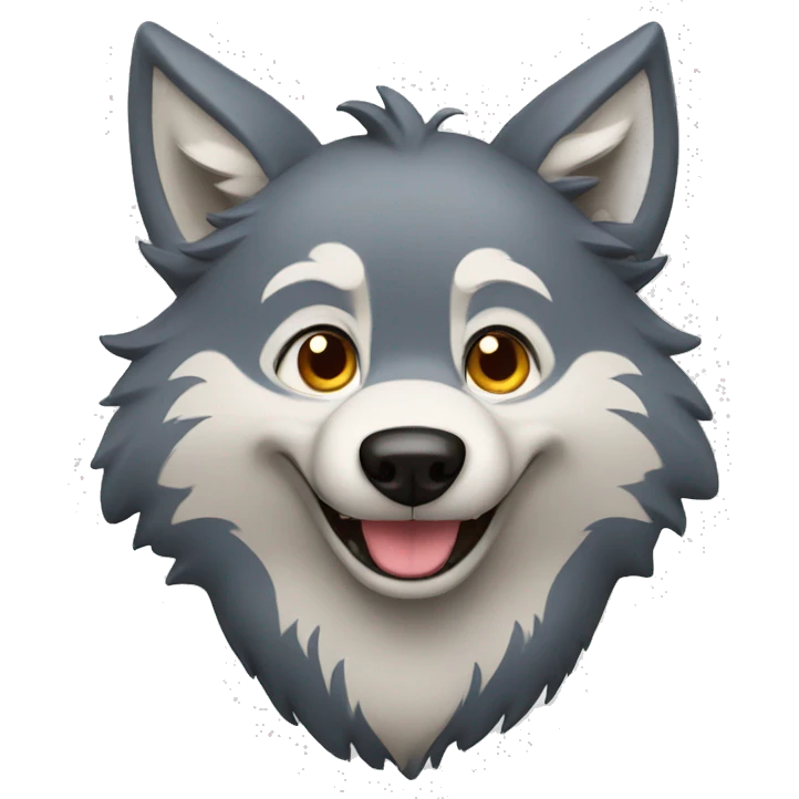 Happy wolf, animated emoji