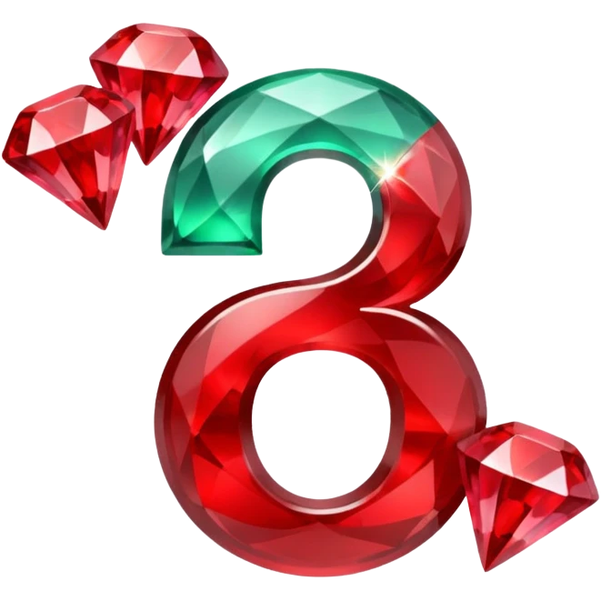 A paid subscription icon featuring red emeralds and gems with the number 5 on it. emoji