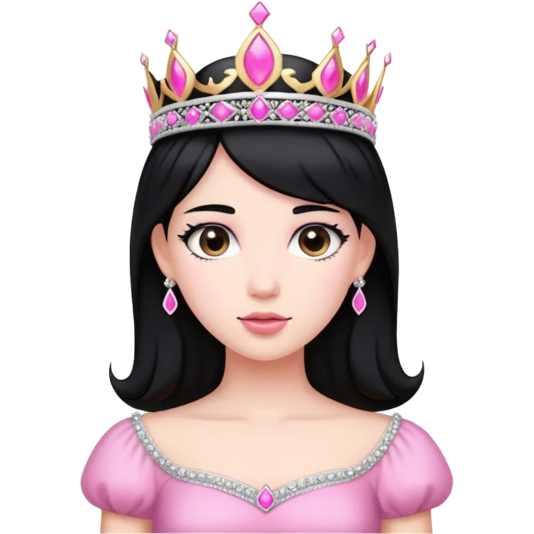 black pink tiara emoji