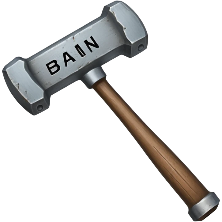 Hammer With Big Words Saying "ban" emoji