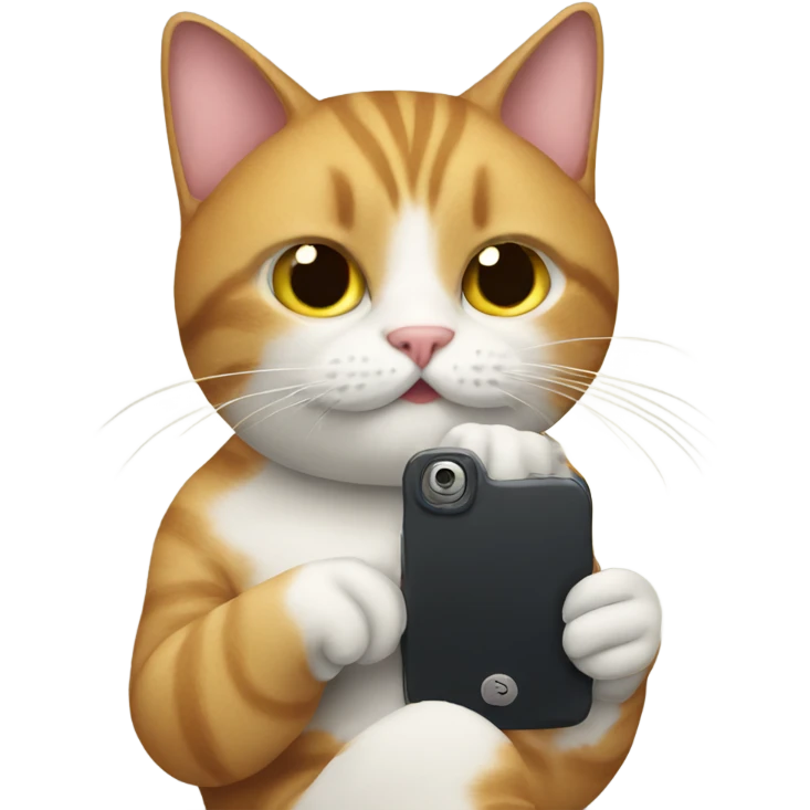 Cat holding a phone emoji
