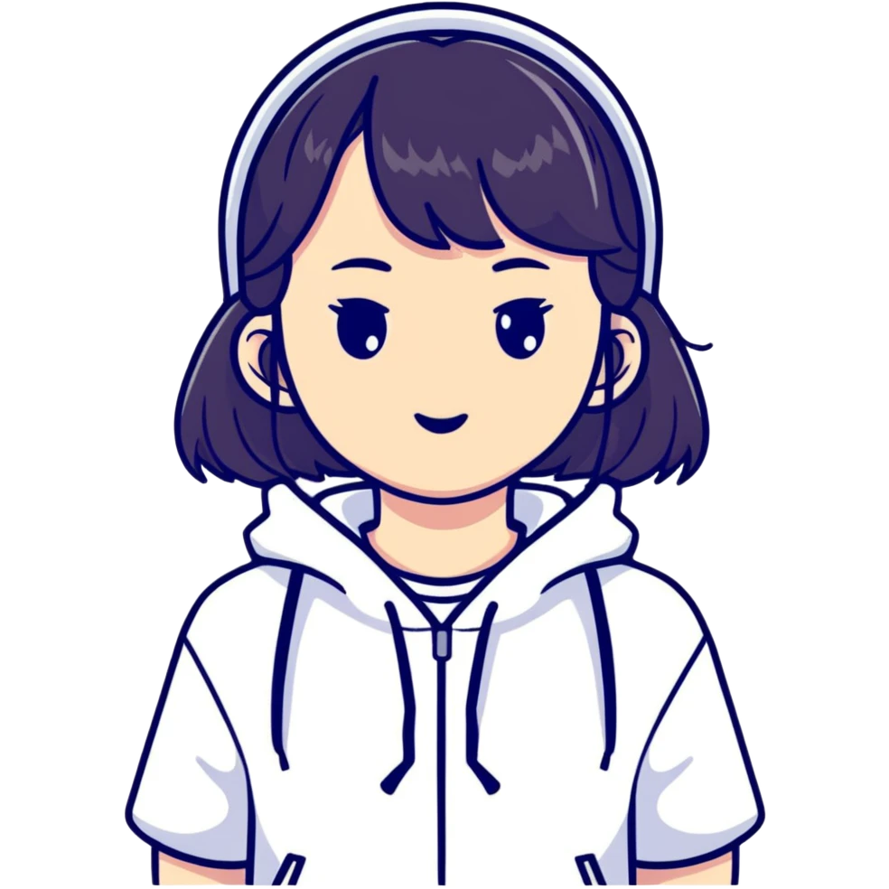 Korean girl with K-pop style emoji