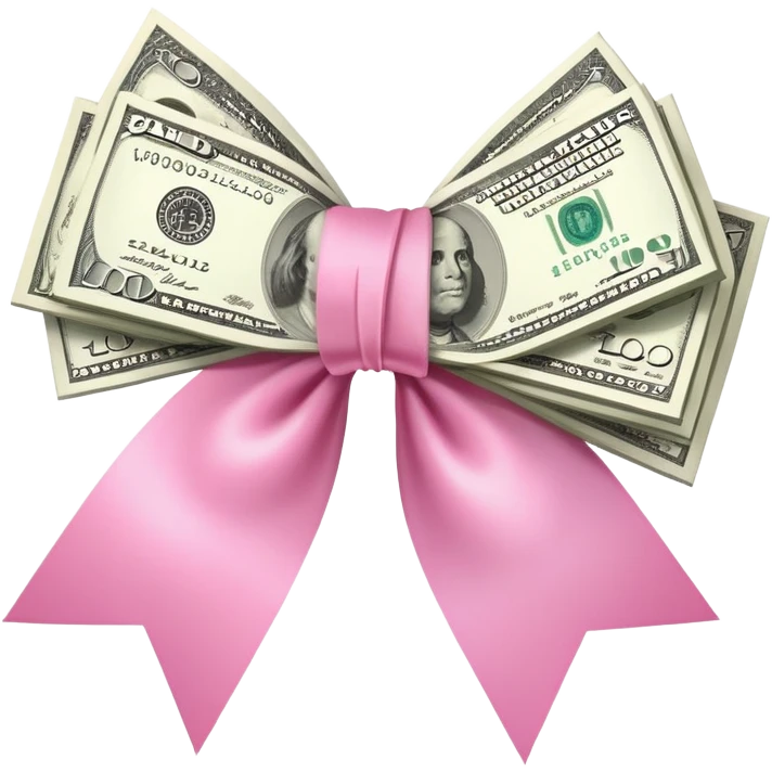 Money with pink bow emoji