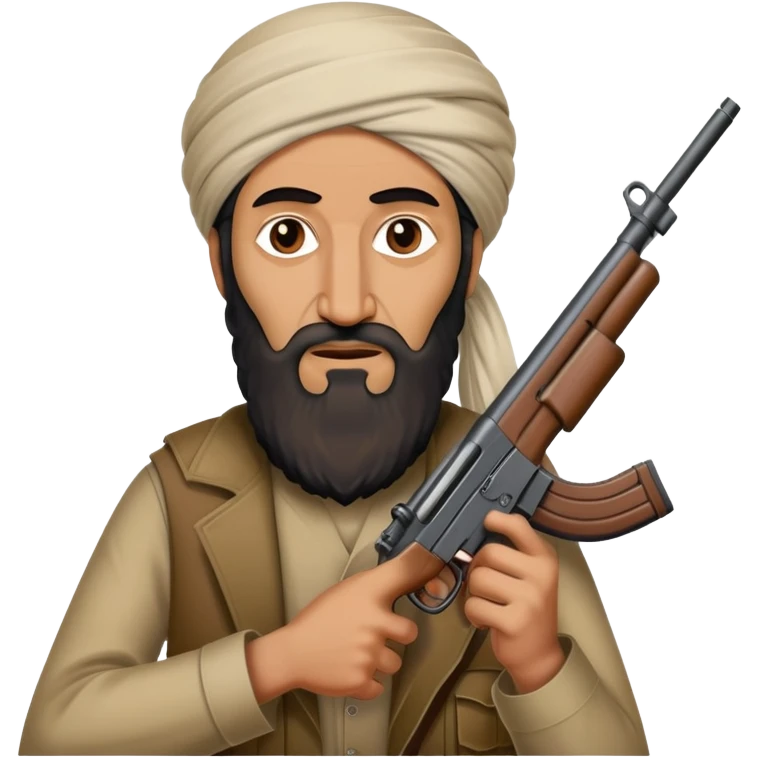 Osama bin laden with gun  emoji
