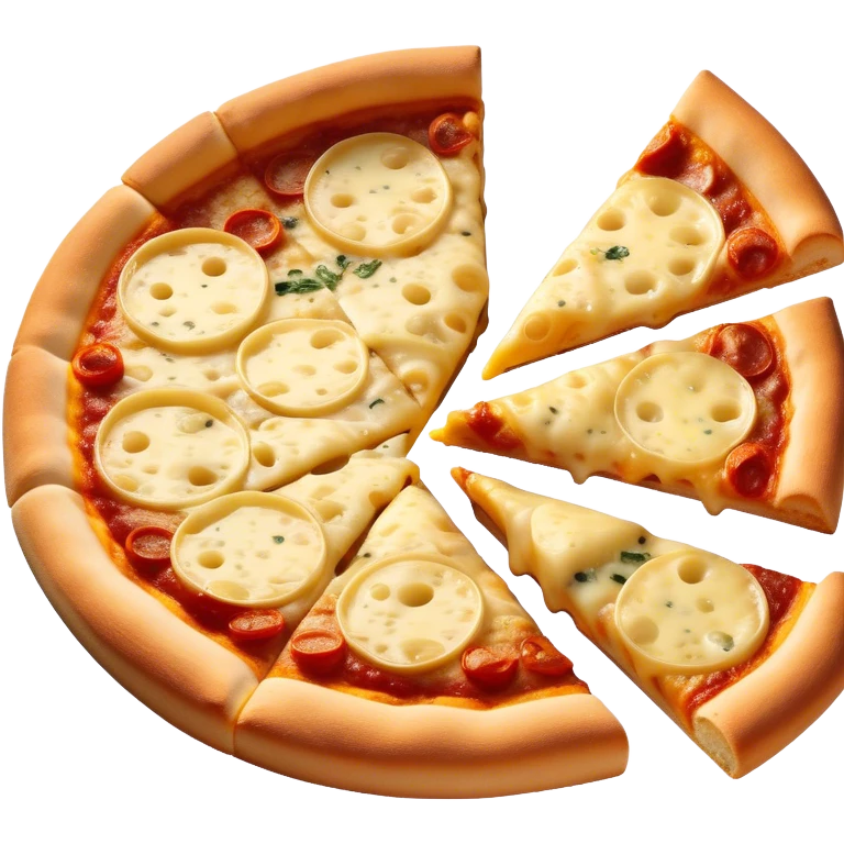 Domino's hand-tossed four cheese pizza with garlic butter crust emoji