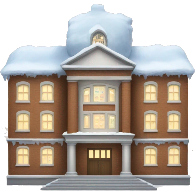 School in winter in front emoji