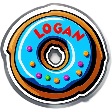  Donut coin that says the word “Logan” emoji