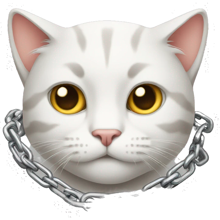 Cat with chains on emoji