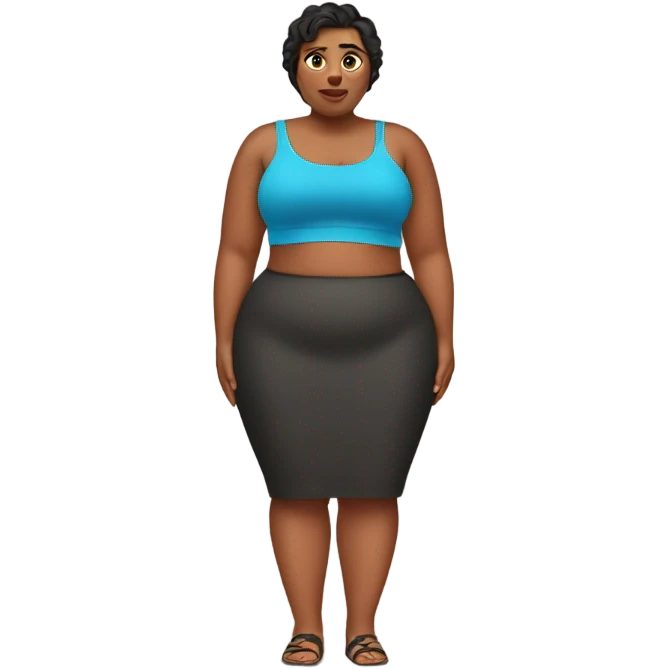 fat woman in a crop top emoji