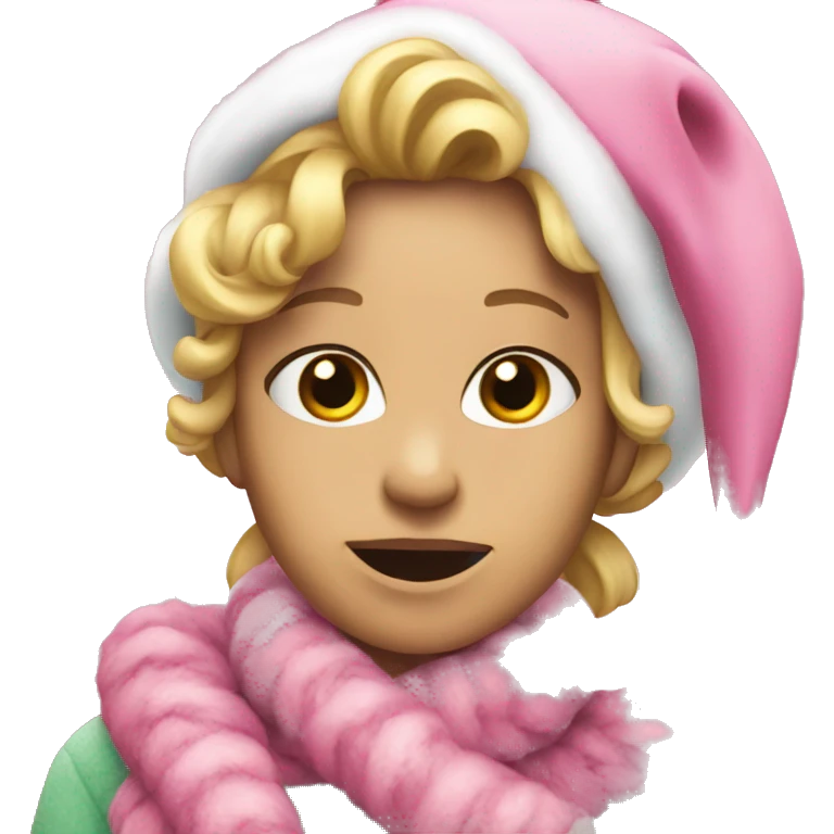 Pink Christmas emoji