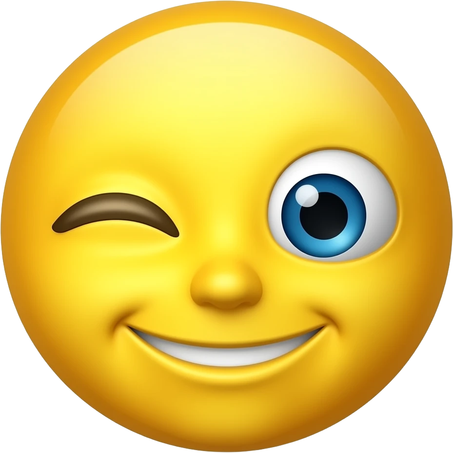 classic yellow 3D iOs emoji smirking flirty side eye emoji