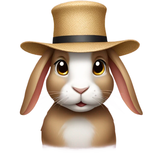 Rabbit wearing hat emoji