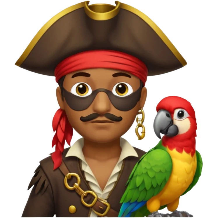 maak een pirate die en papegaai op zijn schouder heeft emoji
