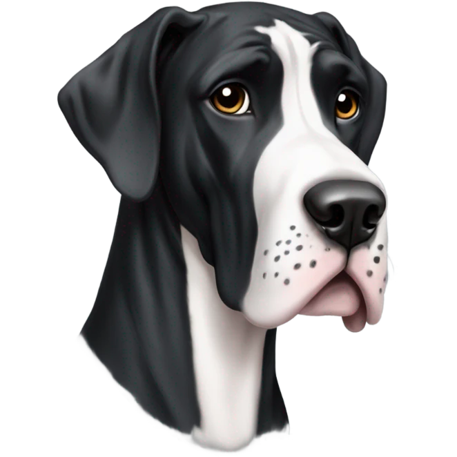 Create a Great Dane black and withe  emoji