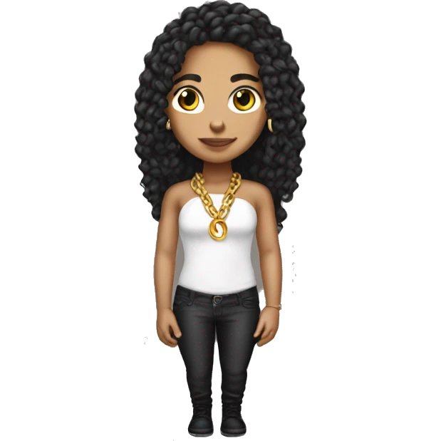 a lightskin baddie  and has a chain  emoji
