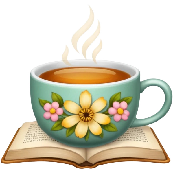 Book in a cup of tea emoji